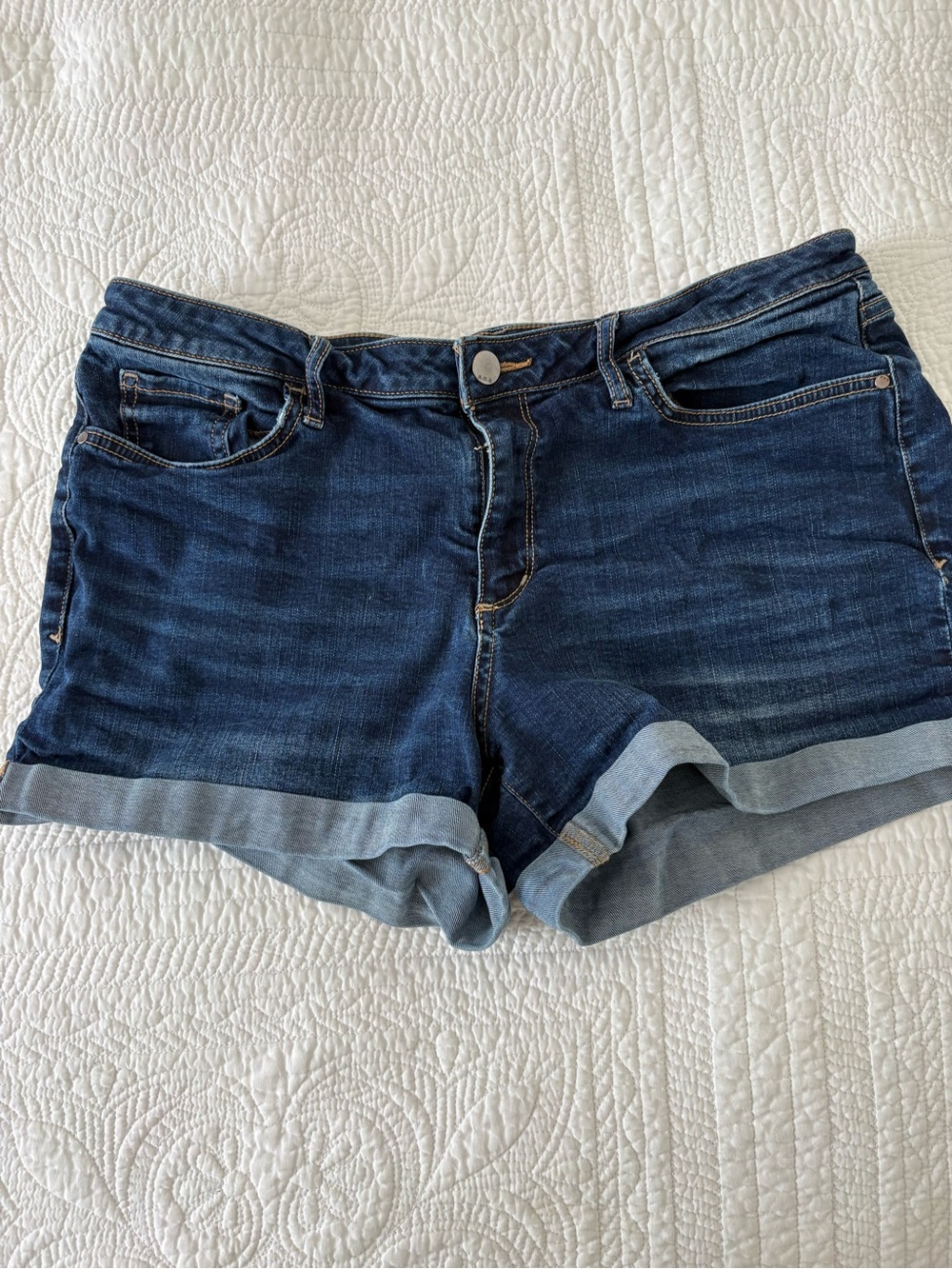 A.N.A Dark Blue Denim Roll-Cuff Women’s Shorts